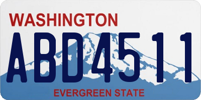 WA license plate ABD4511