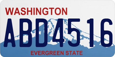 WA license plate ABD4516