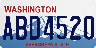 WA license plate ABD4520