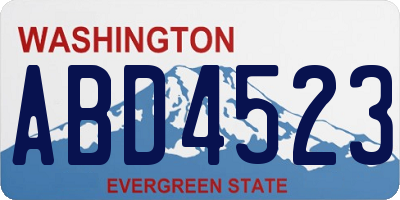WA license plate ABD4523