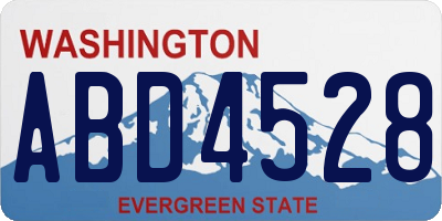 WA license plate ABD4528