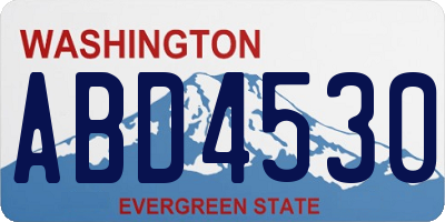 WA license plate ABD4530