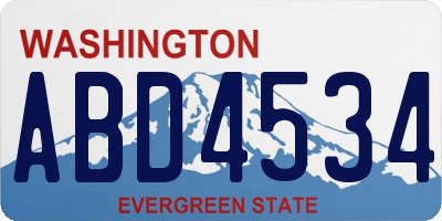WA license plate ABD4534