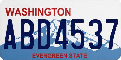 WA license plate ABD4537