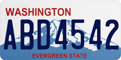WA license plate ABD4542