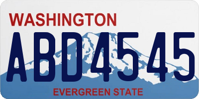 WA license plate ABD4545