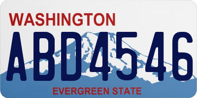 WA license plate ABD4546