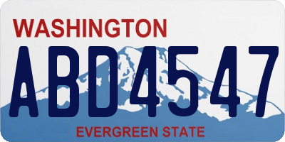 WA license plate ABD4547