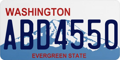 WA license plate ABD4550