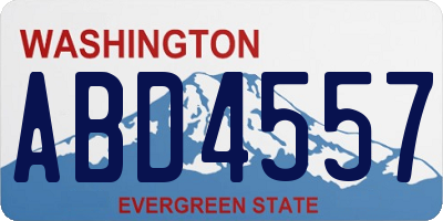 WA license plate ABD4557