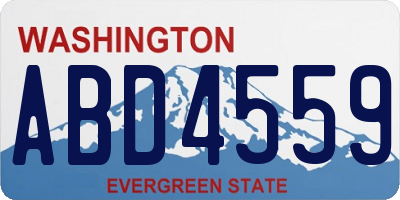 WA license plate ABD4559