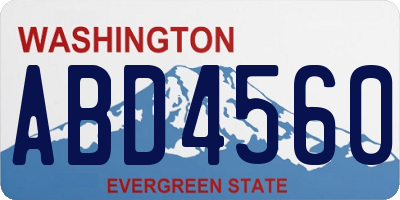WA license plate ABD4560