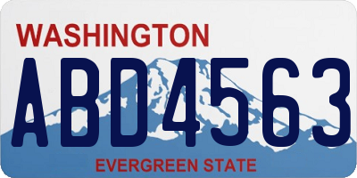 WA license plate ABD4563
