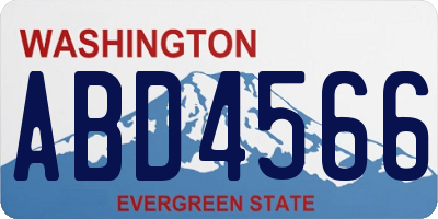 WA license plate ABD4566