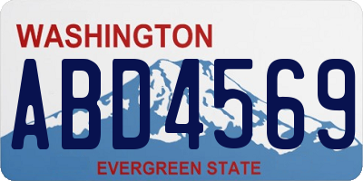 WA license plate ABD4569