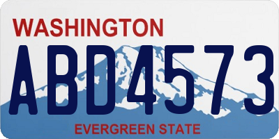 WA license plate ABD4573