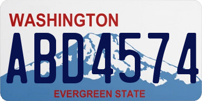 WA license plate ABD4574