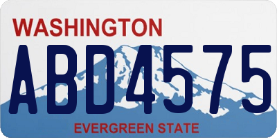WA license plate ABD4575