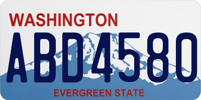 WA license plate ABD4580