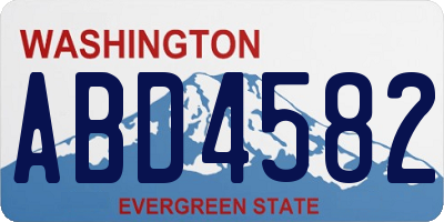 WA license plate ABD4582