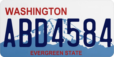 WA license plate ABD4584
