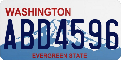 WA license plate ABD4596