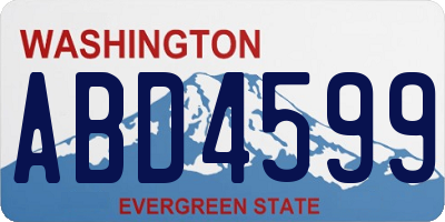 WA license plate ABD4599