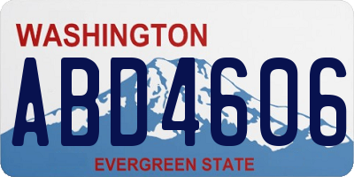 WA license plate ABD4606