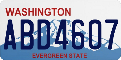 WA license plate ABD4607