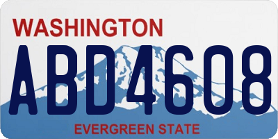 WA license plate ABD4608