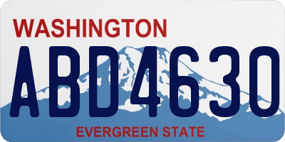 WA license plate ABD4630