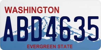 WA license plate ABD4635