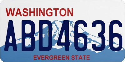 WA license plate ABD4636