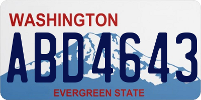 WA license plate ABD4643