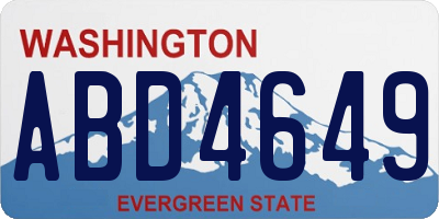 WA license plate ABD4649