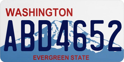 WA license plate ABD4652