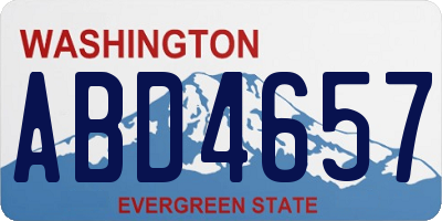 WA license plate ABD4657