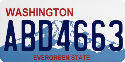 WA license plate ABD4663