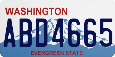 WA license plate ABD4665