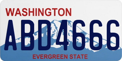 WA license plate ABD4666