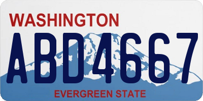 WA license plate ABD4667