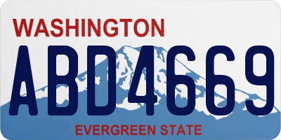 WA license plate ABD4669