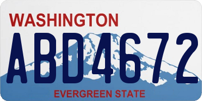 WA license plate ABD4672