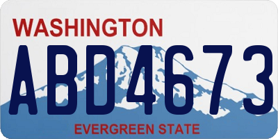 WA license plate ABD4673