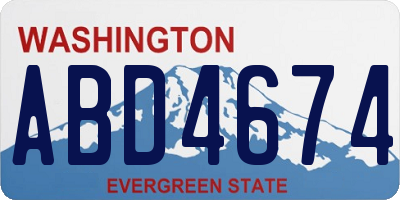 WA license plate ABD4674