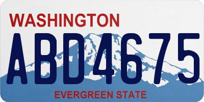 WA license plate ABD4675