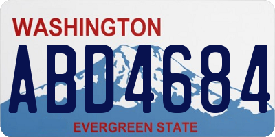 WA license plate ABD4684