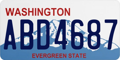 WA license plate ABD4687
