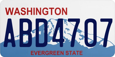 WA license plate ABD4707
