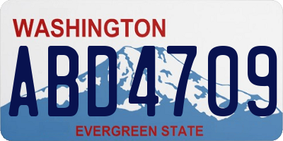 WA license plate ABD4709